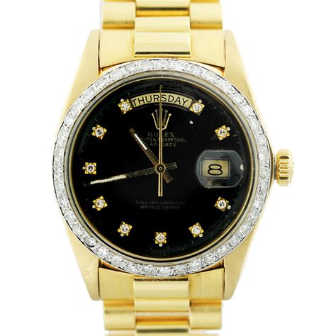 rolex president black dial|authentic rolex diamond dials.